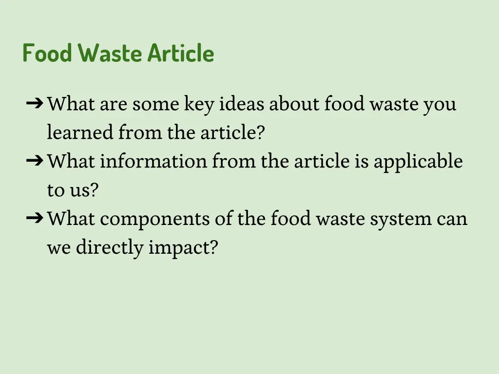 food waste article