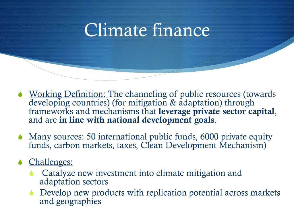 climate finance