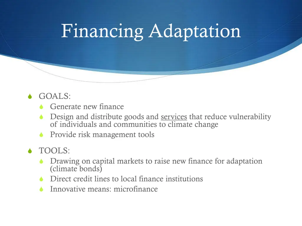 financing adaptation