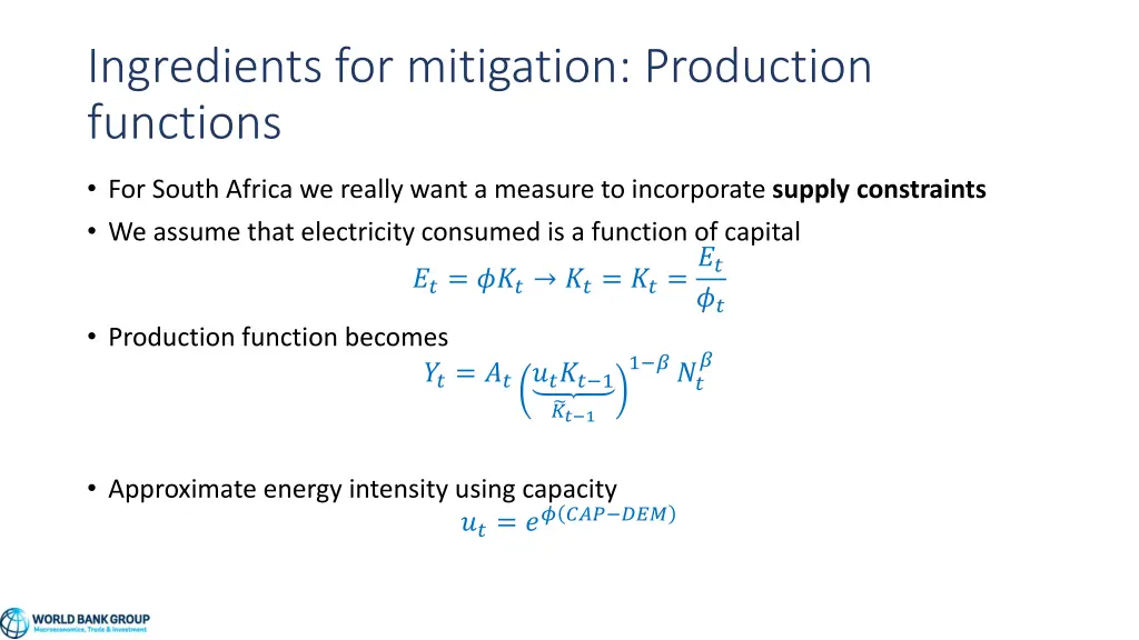 ingredients for mitigation production functions 1