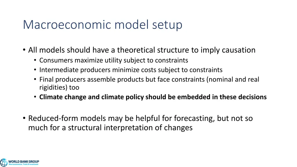 macroeconomic model setup