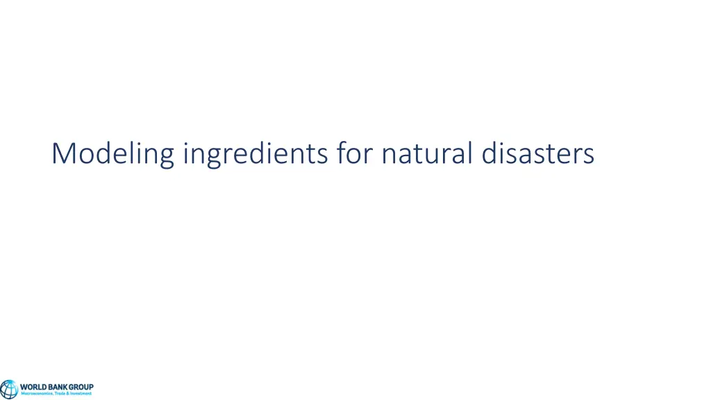 modeling ingredients for natural disasters