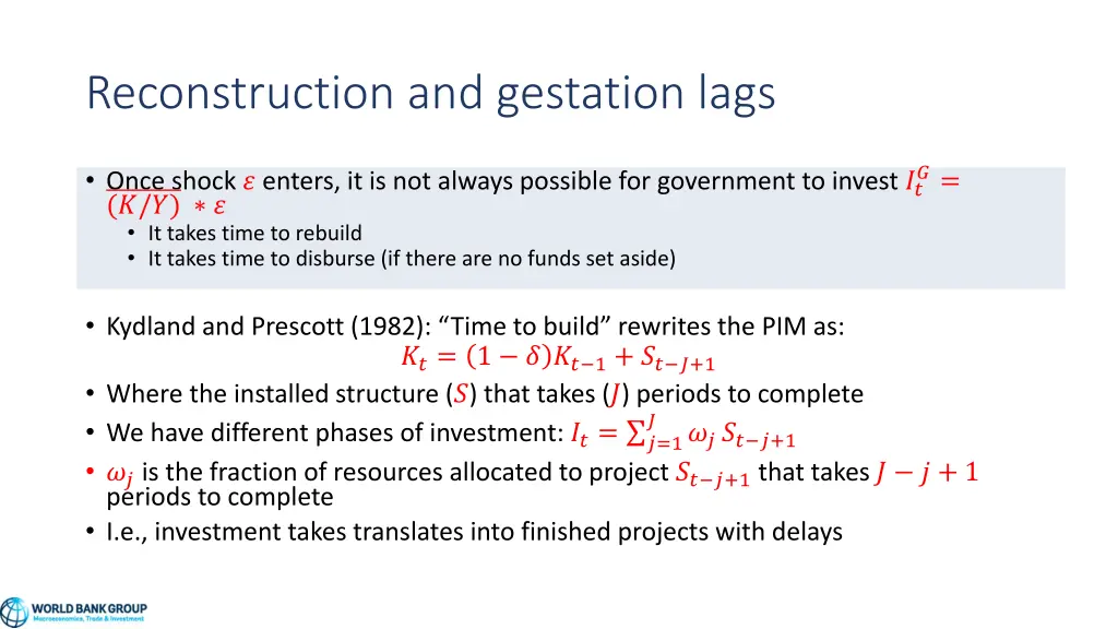 reconstruction and gestation lags