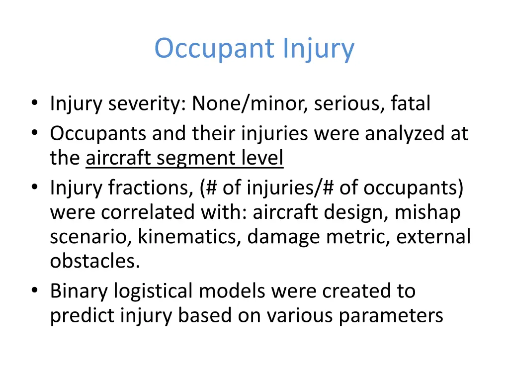 occupant injury