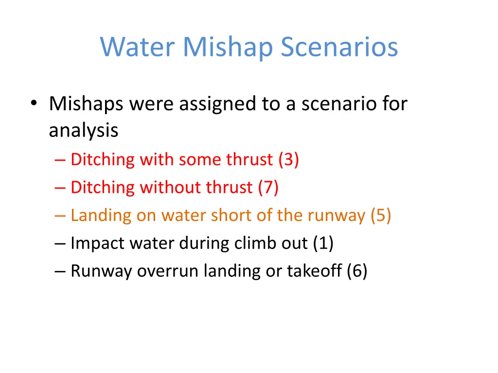 water mishap scenarios