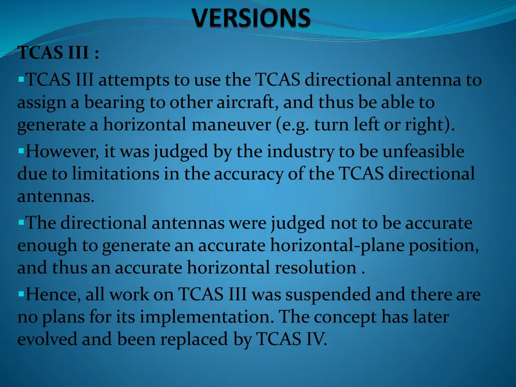 tcas iii tcas iii attempts to use the tcas