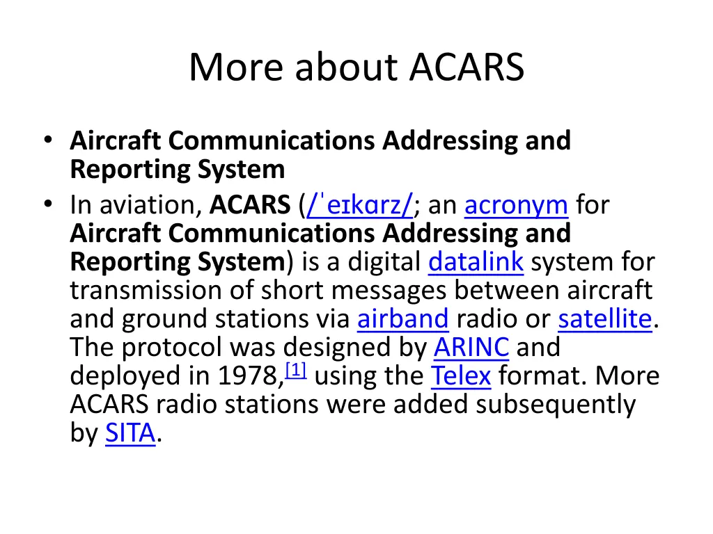 more about acars