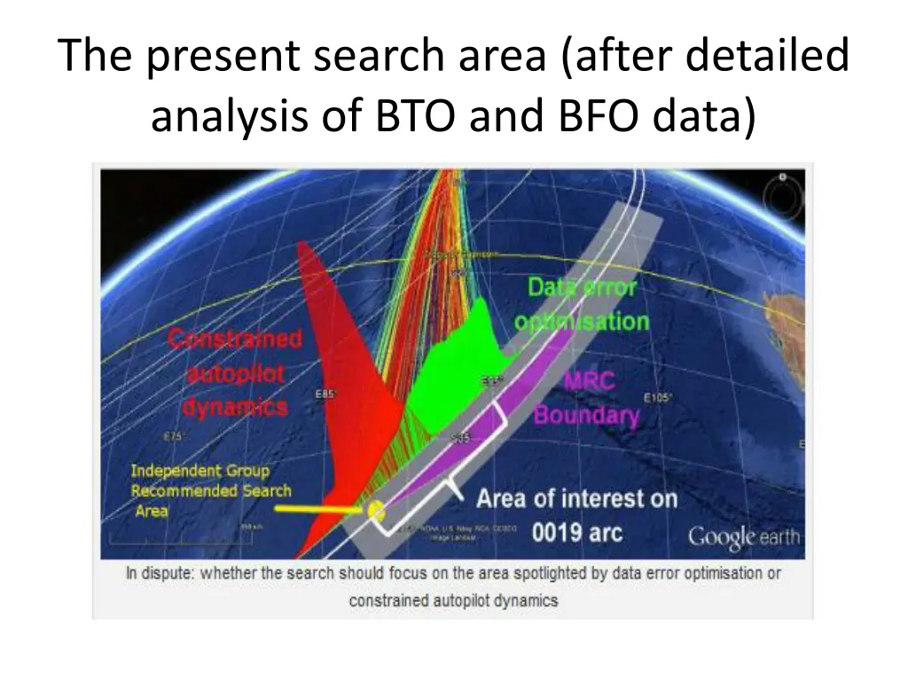 the present search area after detailed analysis