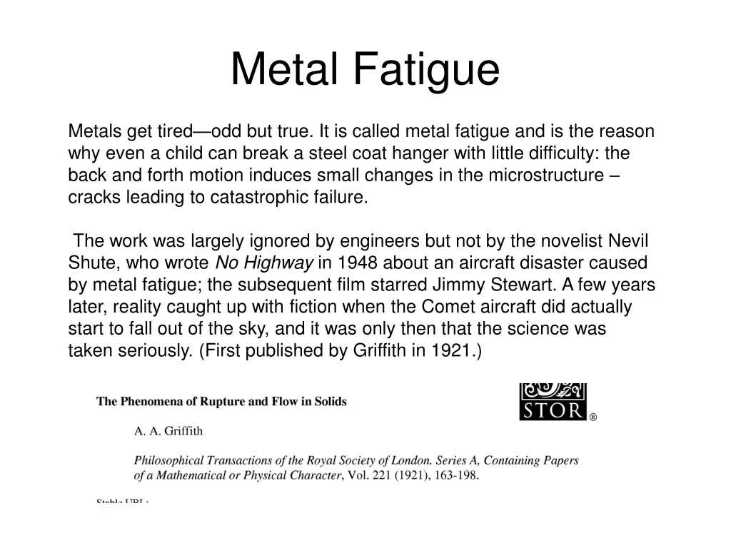 metal fatigue