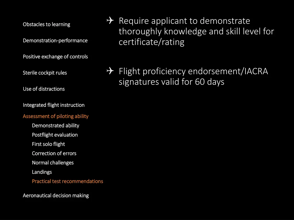 require applicant to demonstrate thoroughly