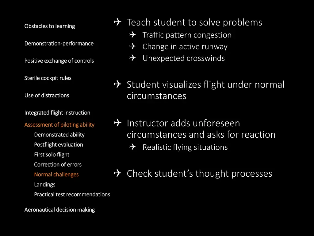 teach student to solve problems traffic pattern