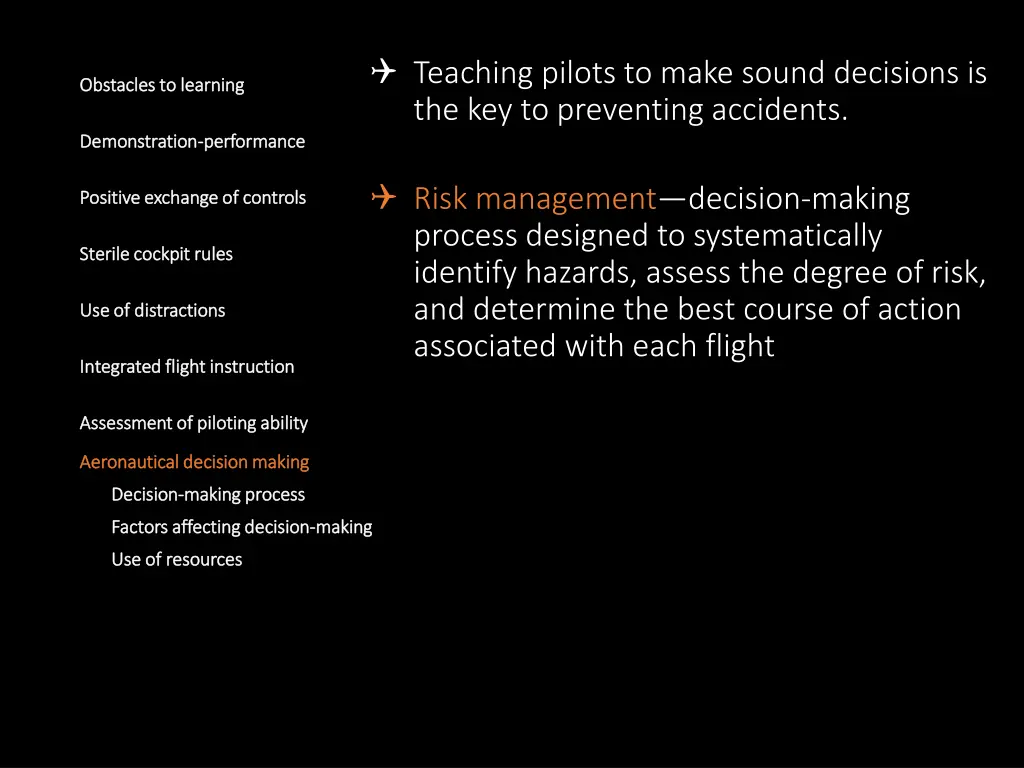 teaching pilots to make sound decisions 1