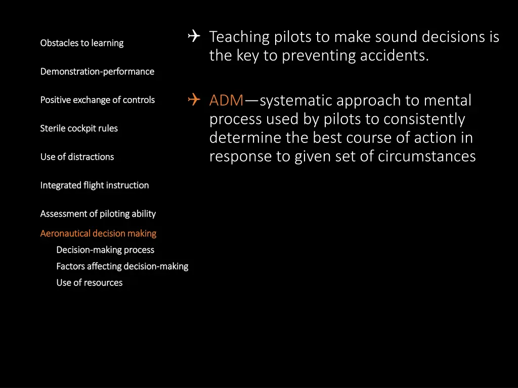 teaching pilots to make sound decisions