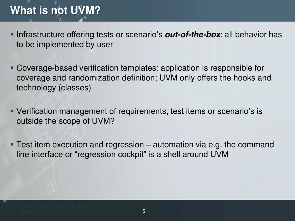 what is not uvm