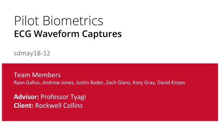 pilot biometrics ecg waveform captures