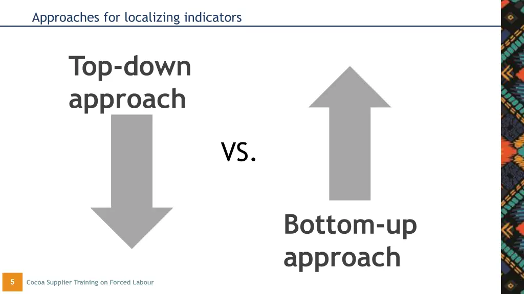 approaches for localizing indicators