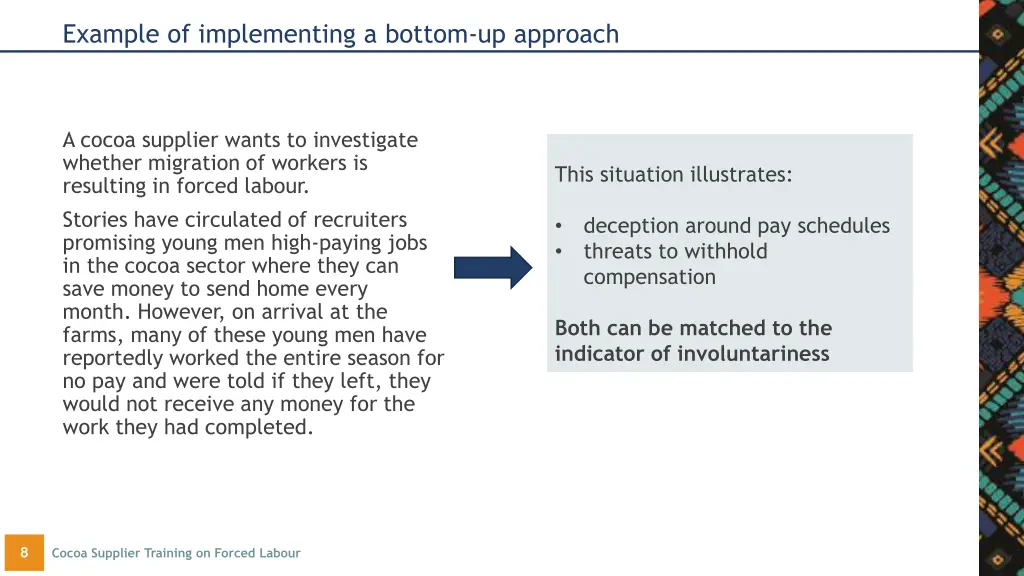 example of implementing a bottom up approach