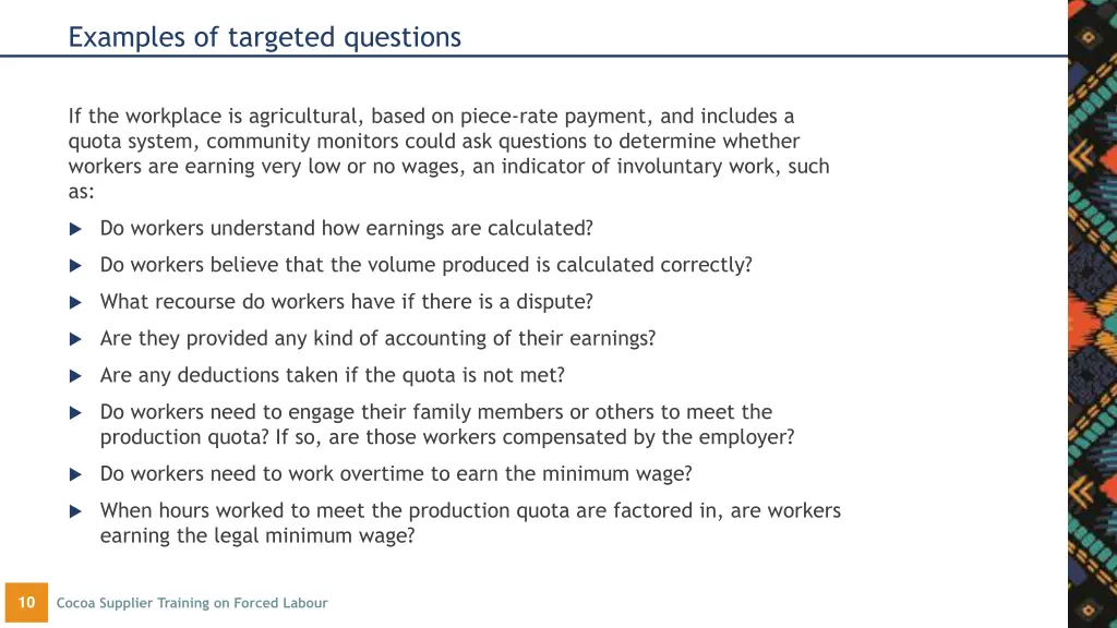 examples of targeted questions