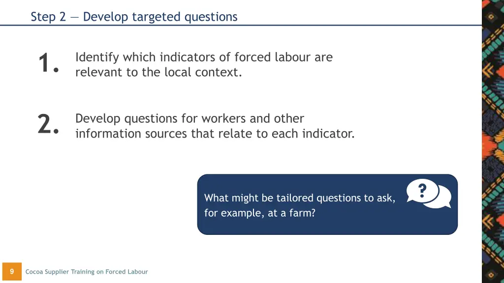 step 2 develop targeted questions