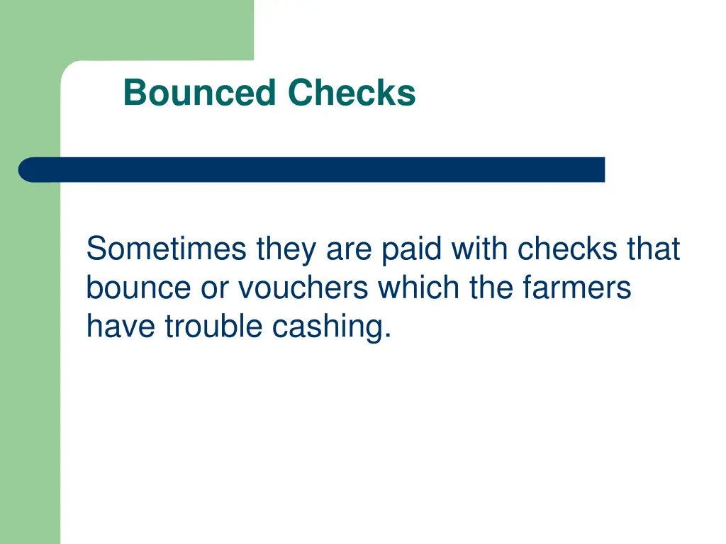 bounced checks