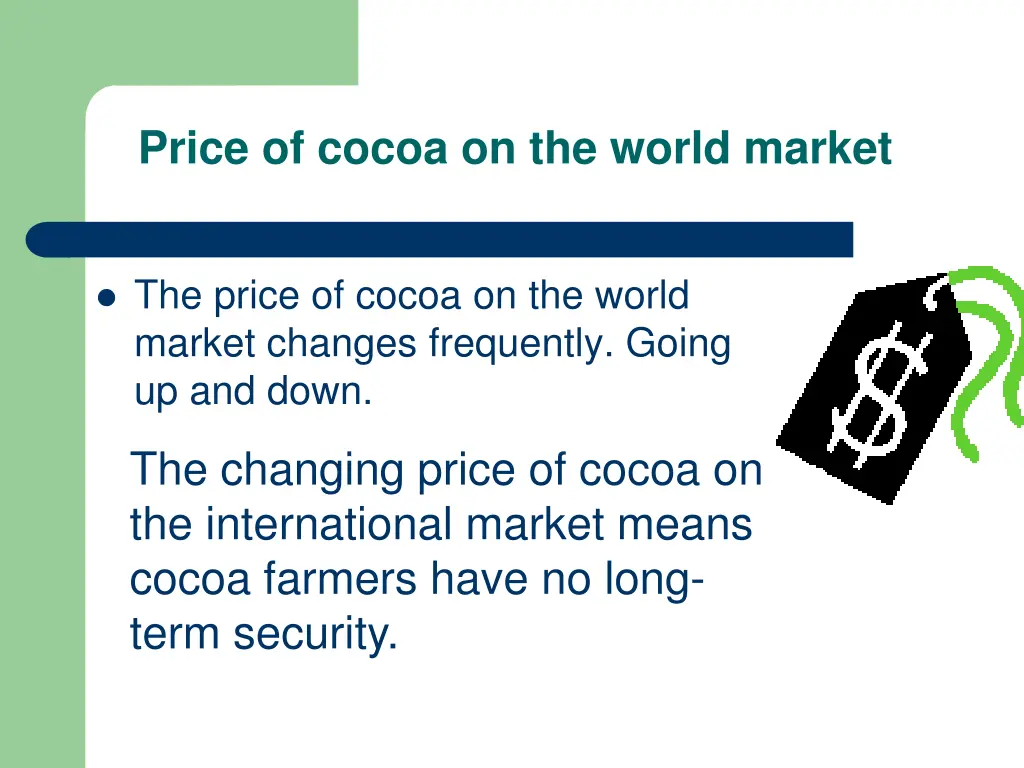 price of cocoa on the world market