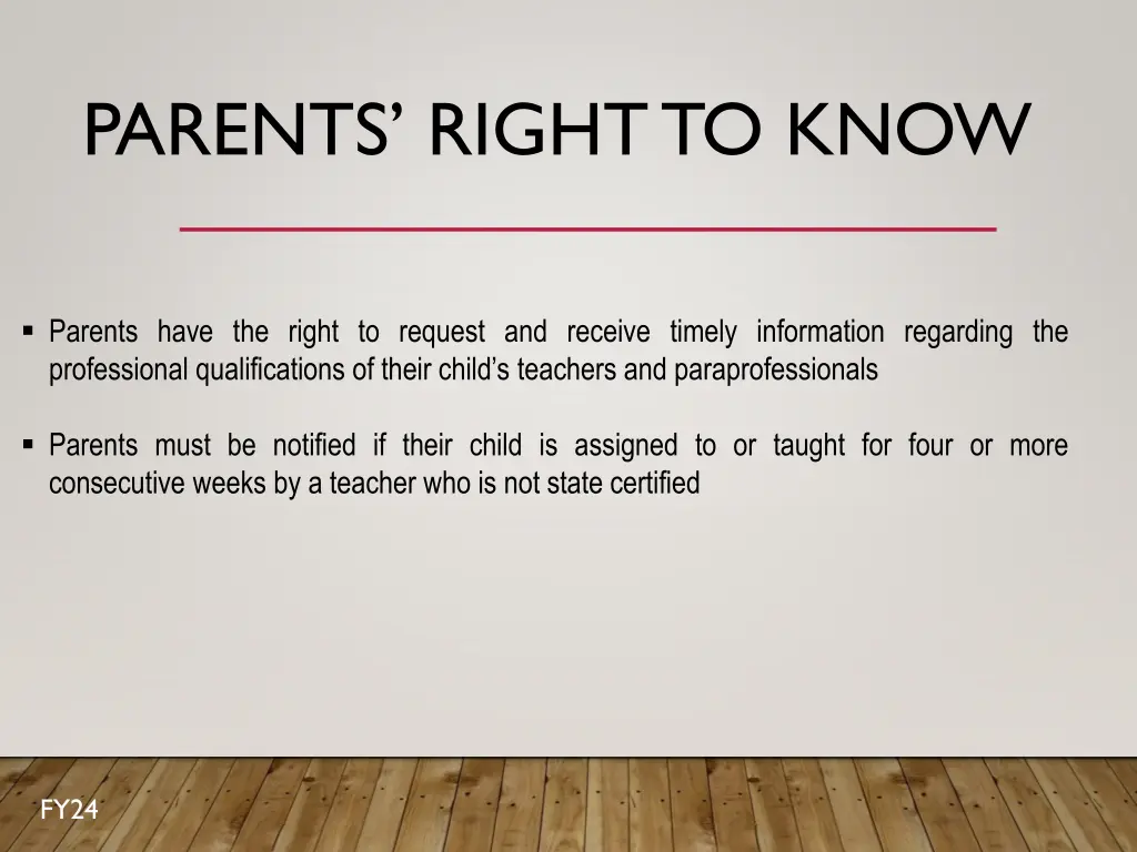 parents right to know