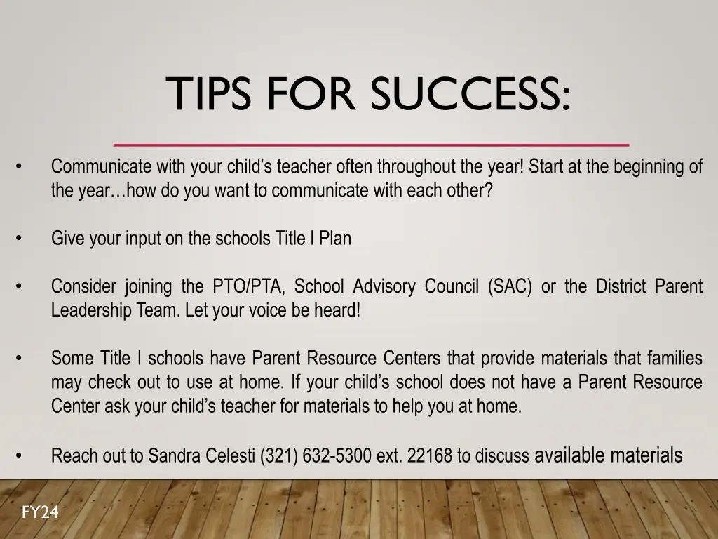 tips for success