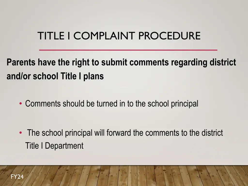 title i complaint procedure