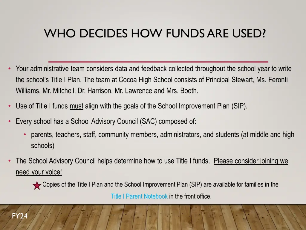 who decides how funds are used