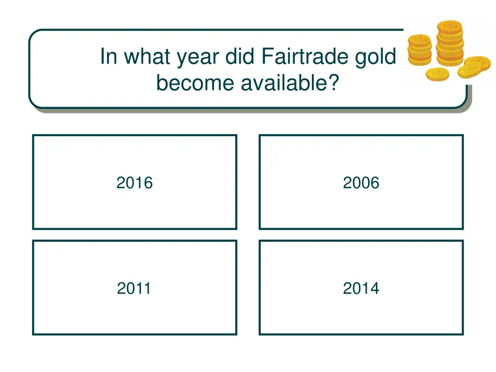 in what year did fairtrade gold become available