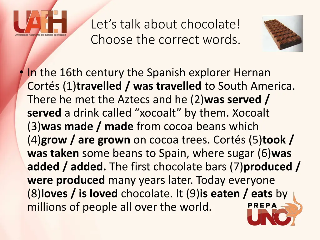 let s talk about chocolate choose the correct