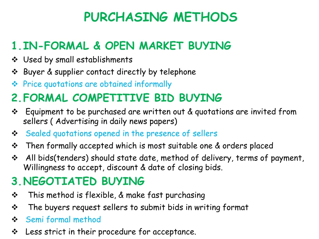 purchasing methods