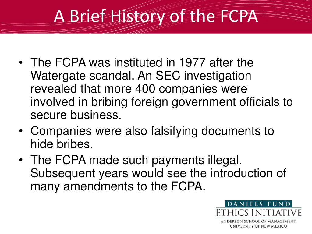 a brief history of the fcpa