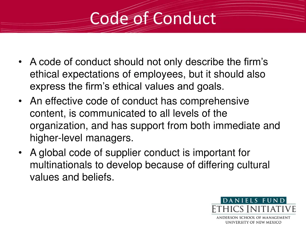 code of conduct