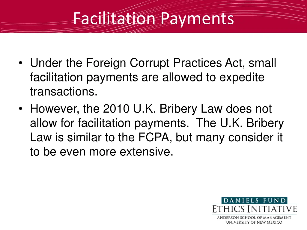 facilitation payments