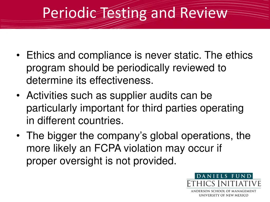 periodic testing and review