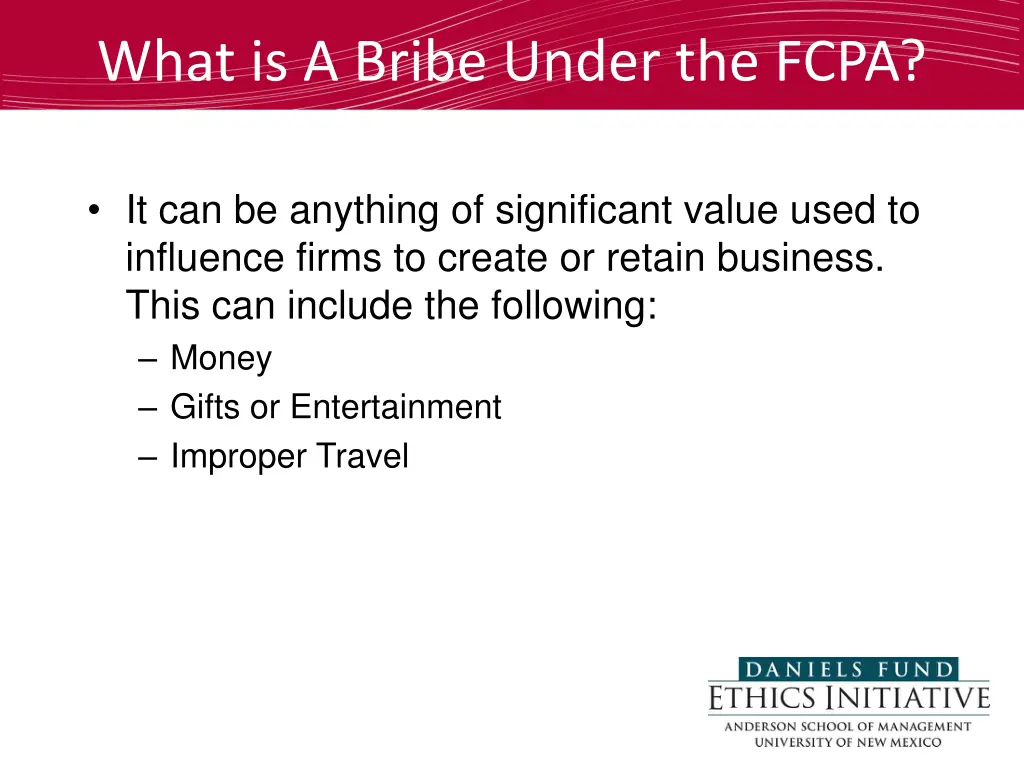 what is a bribe under the fcpa