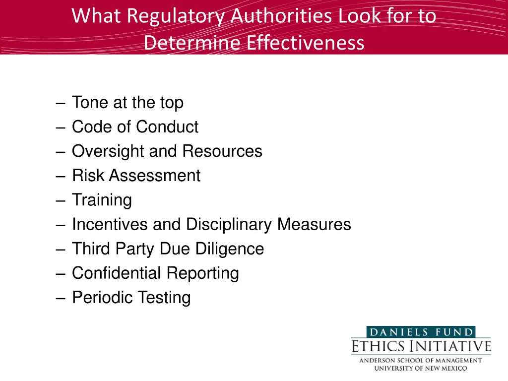 what regulatory authorities look for to determine