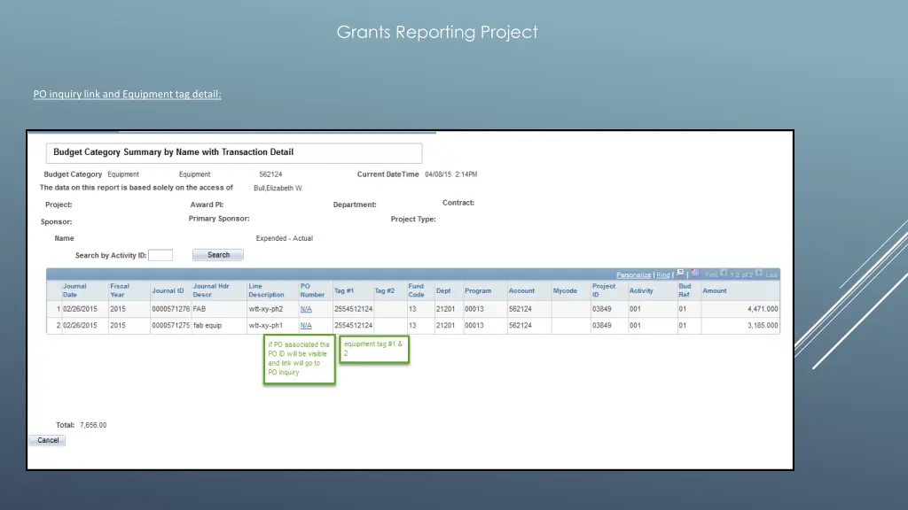 grants reporting project 11