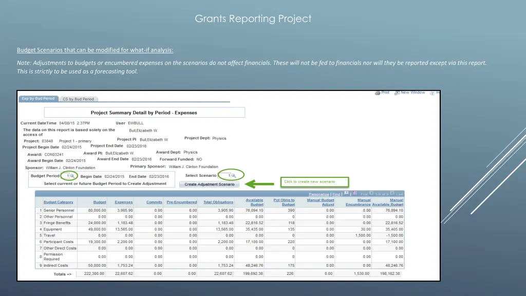 grants reporting project 9