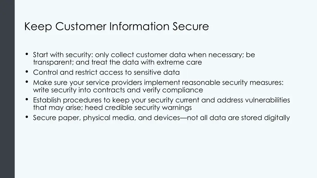 keep customer information secure