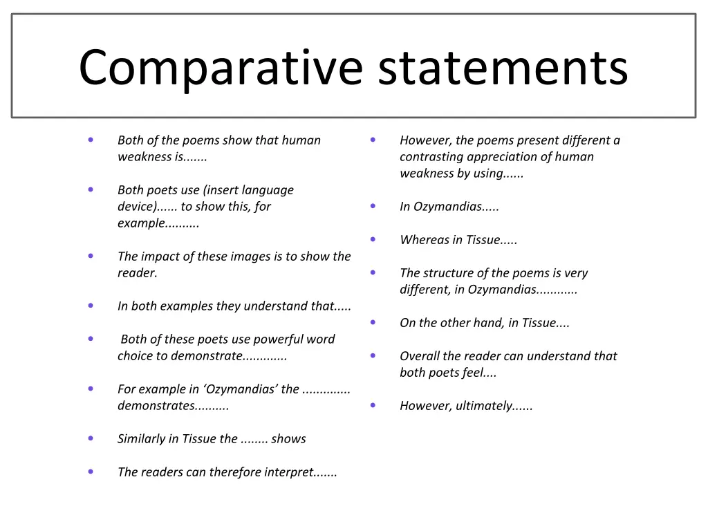 comparative statements