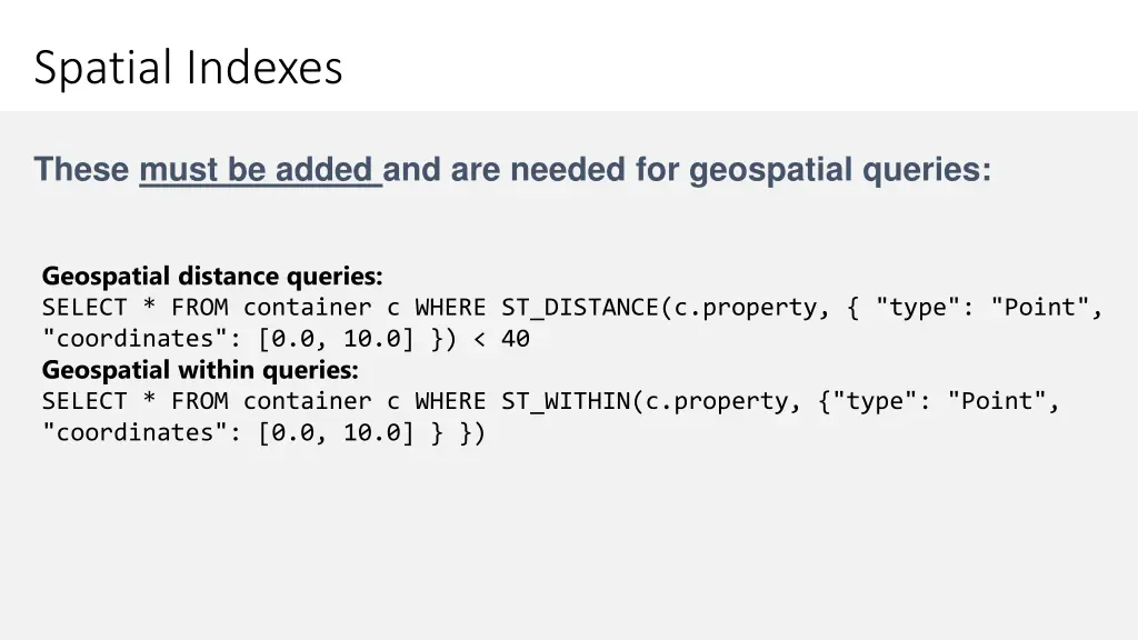 spatial indexes