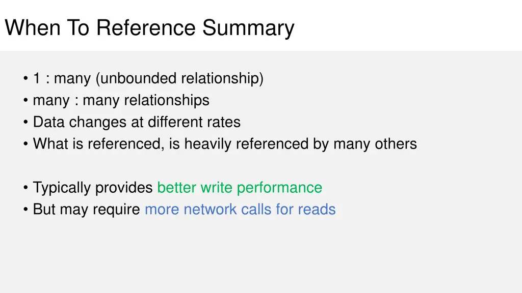 when to reference summary