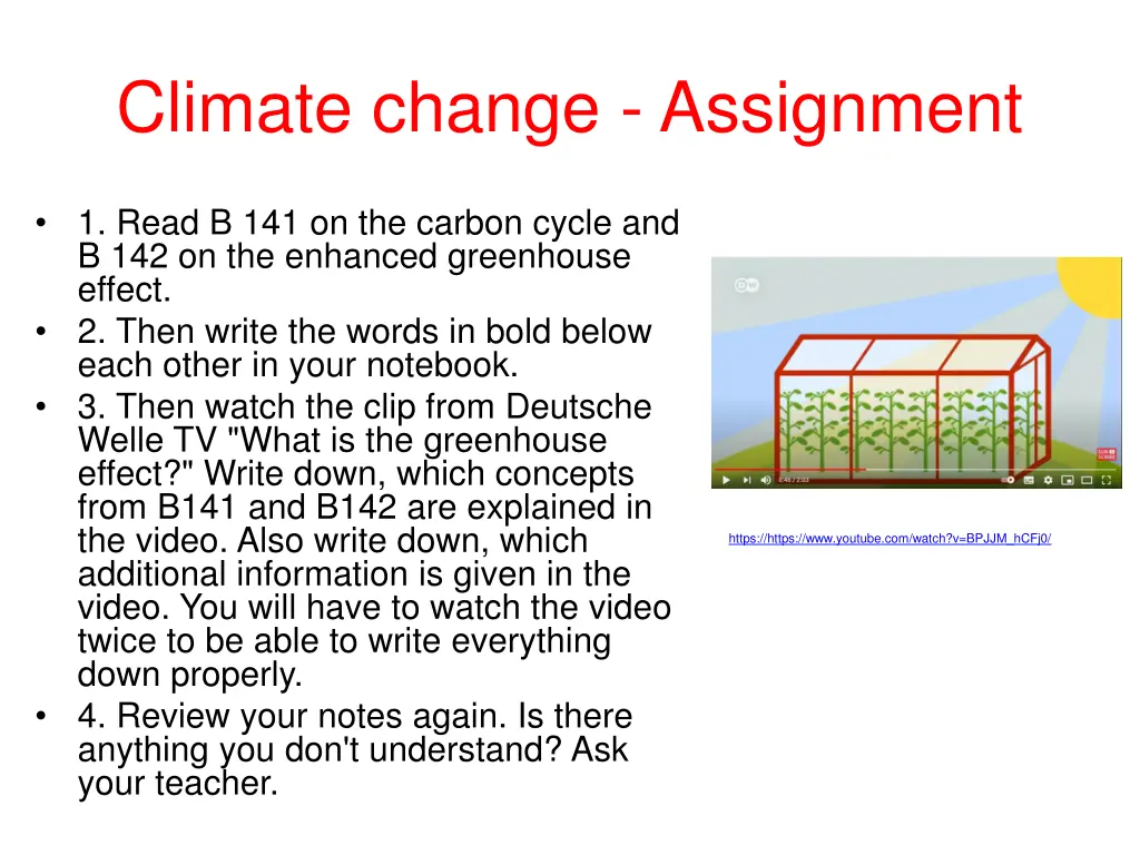 climate change assignment