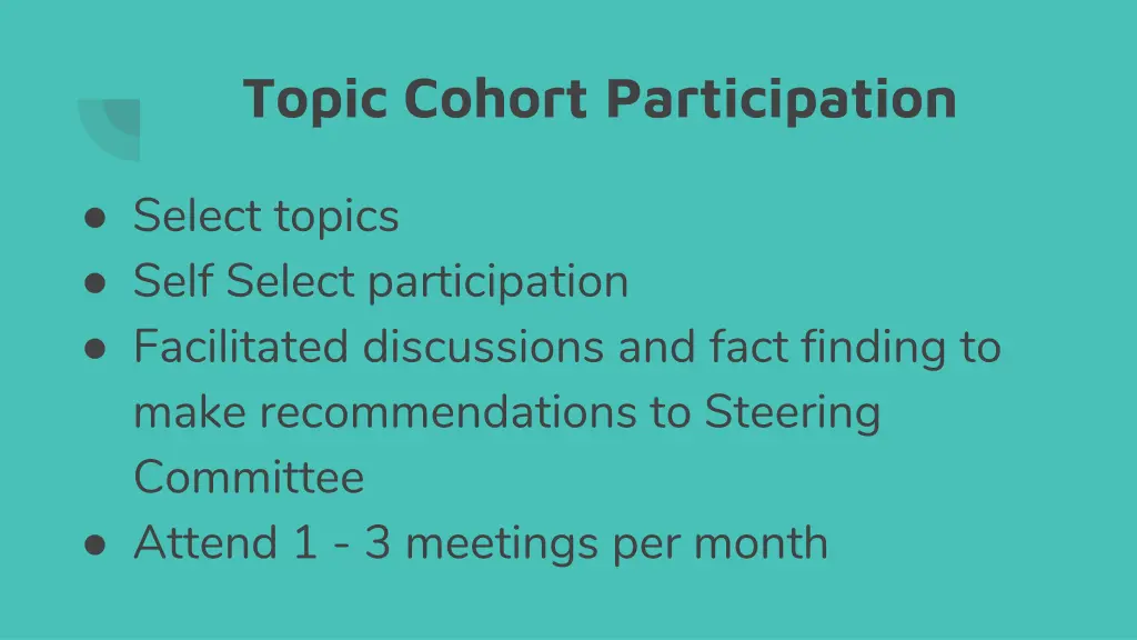 topic cohort participation