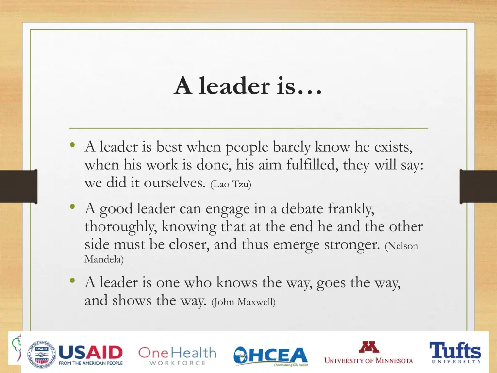 a leader is