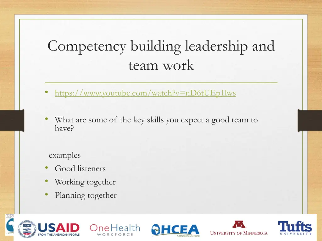 competency building leadership and team work