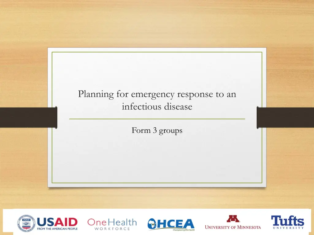 planning for emergency response to an infectious