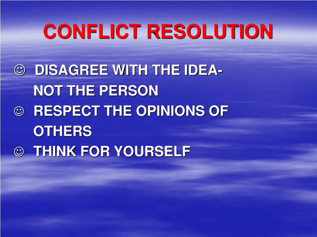 conflict resolution